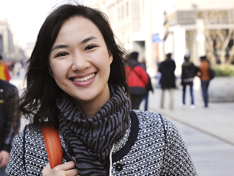 Young Asian woman smiling